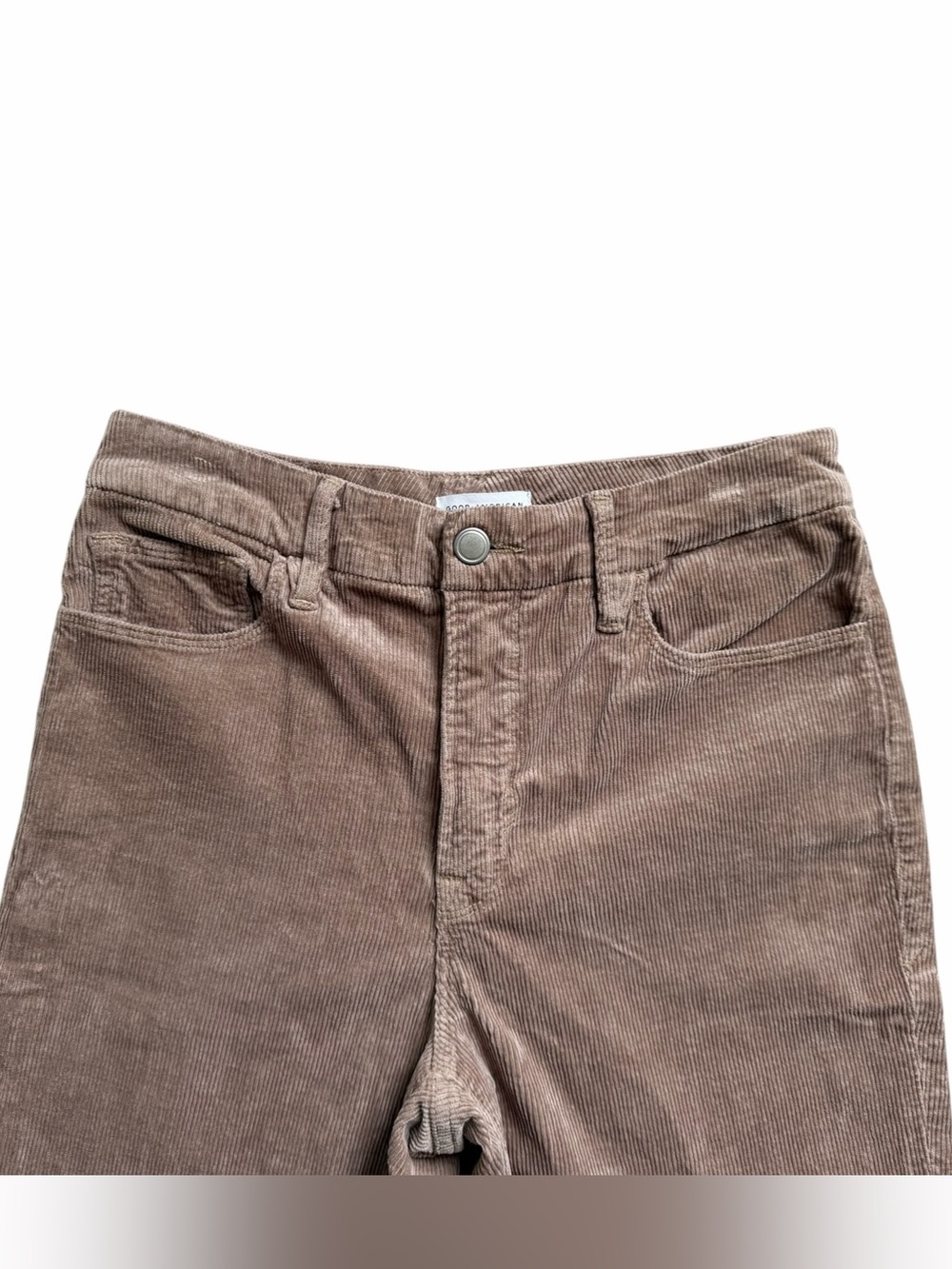 Good American Classic Slim Bootcut Corduroy Pants Size 6/28 Tan High Waist - Picture 4 of 7
